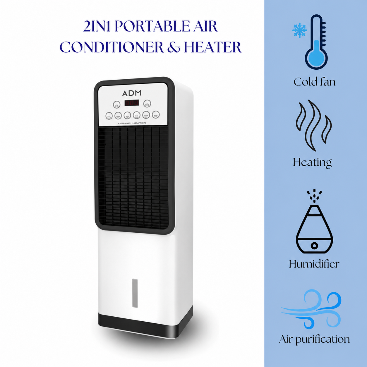 2-in-1 Portable Air Cooler and Heater