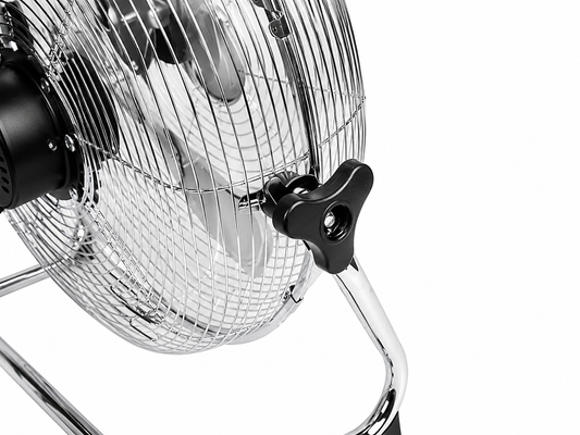 loerventilator 30 cm (12 inch), 70W, zilverkleurige circulatieventilator.