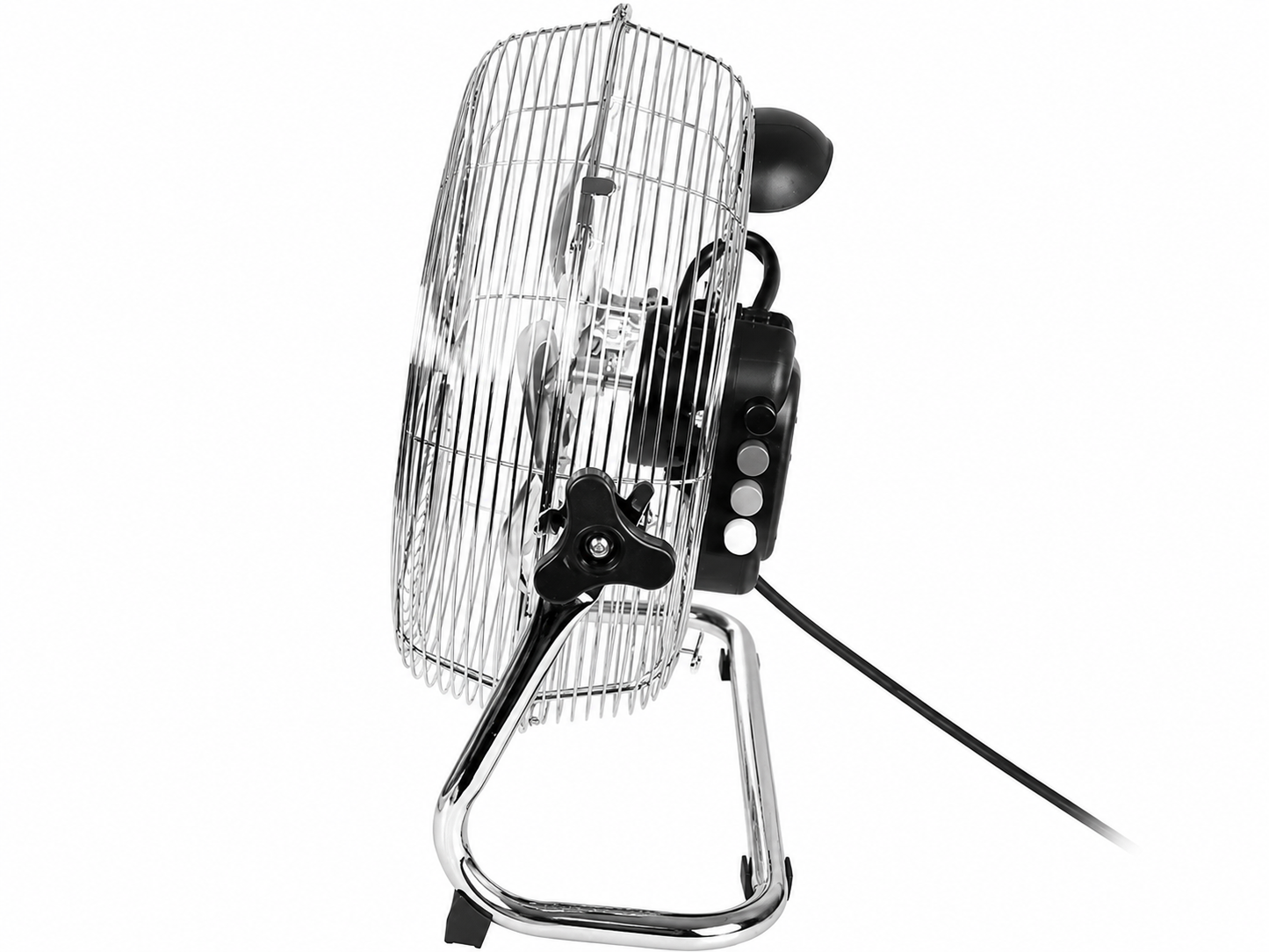 loerventilator 30 cm (12 inch), 70W, zilverkleurige circulatieventilator.